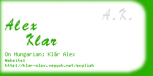 alex klar business card