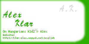 alex klar business card